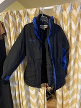 Vintage Columbia Sportswear Womens Small S Ski Jacket Black Blue Gizzmo Coat - £31.10 GBP