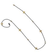 Black Rhodium and Gold Plated Silver Necklace with CZ - £35.51 GBP
