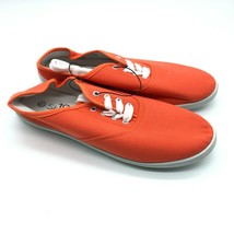 Sh18es Womens Sneakers Canvas Low Top Lace Up Orange Size 10 - $19.24