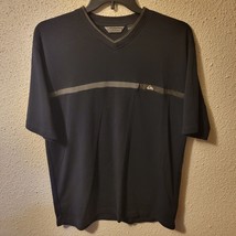 Men&#39;s Quicksilver Black Short Sleeve V-Neck Sweater Size Large - $12.13