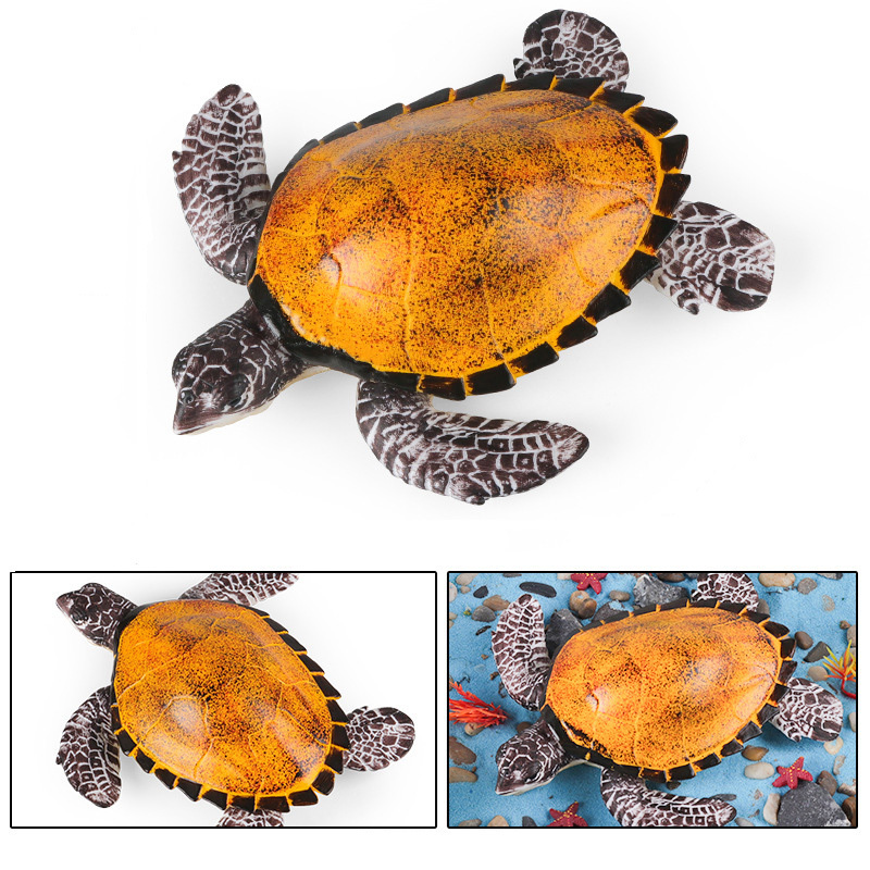 Yellow Sea Turtle Hand-Painted Marine Animal Plastic Model - $9.89+