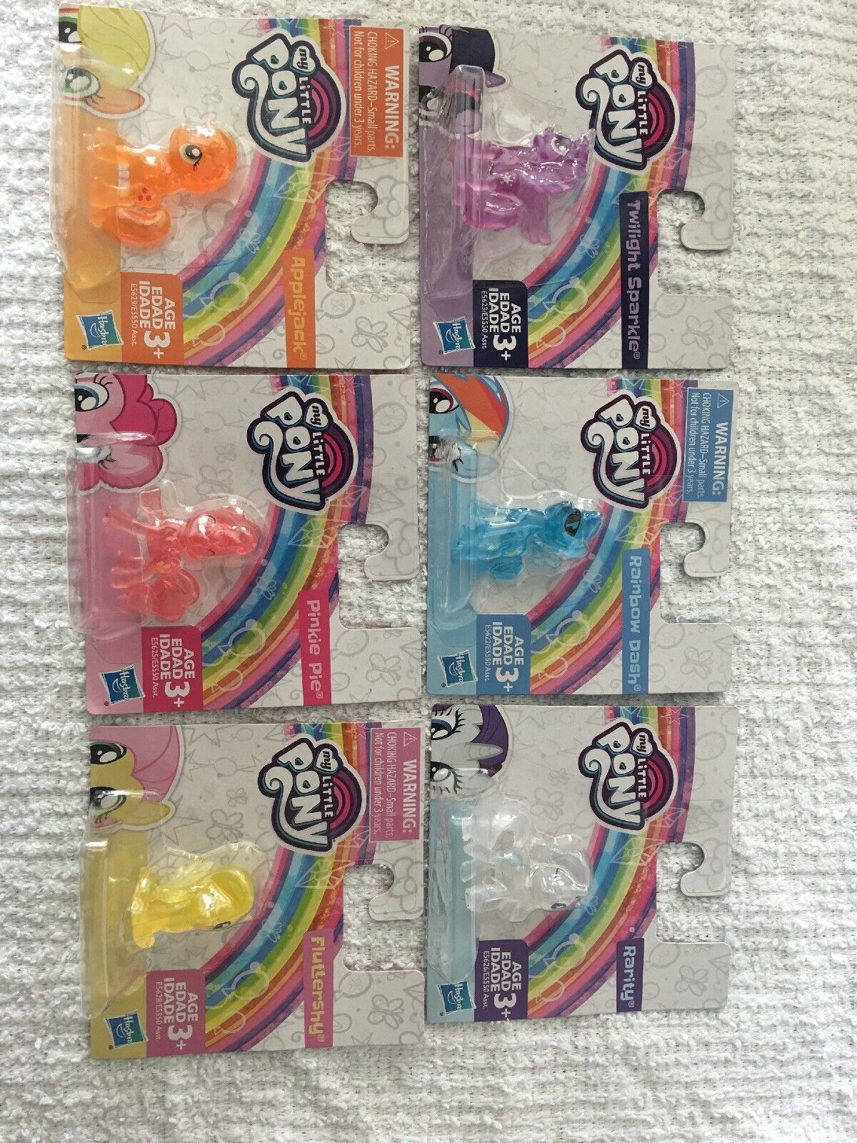 Primary image for Set Of 6 My Little Pony Mini Figurines Complete Set Rainbow Dash Pinkie Pie