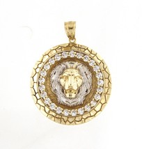 Lion Unisex Charm 10kt Yellow and White Gold 388333 - £211.52 GBP