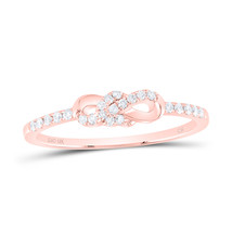 10K ROSE GOLD ROUND DIAMOND KNOT STACKABLE BAND RING 1/6 CTTW - $319.60