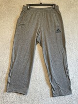 Adidas Pants Men&#39;s M  Sweatpants Casual Activewear Pockets Gray Black Logo - $12.62