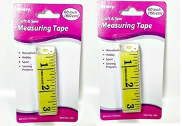 LOT OF 2 Allary Craft &amp; Sew Measuring Tape 60 Inch (150 cm) - YELLOW - £6.20 GBP