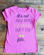 Girls &quot;It isn&#39;t easy being a Princess ...&quot; crown pink shirt, Size M (7-8) - £4.76 GBP