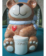 COOKIE JAR ~ Bear with Red Heart, Treasure Craft, 1980s  13&quot; - £59.27 GBP