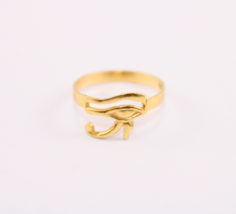 Egyptian Eye of RA 18K Gold Ring Stamped Pharaonic Handmade 1.8 Gr all sizes - $266.75