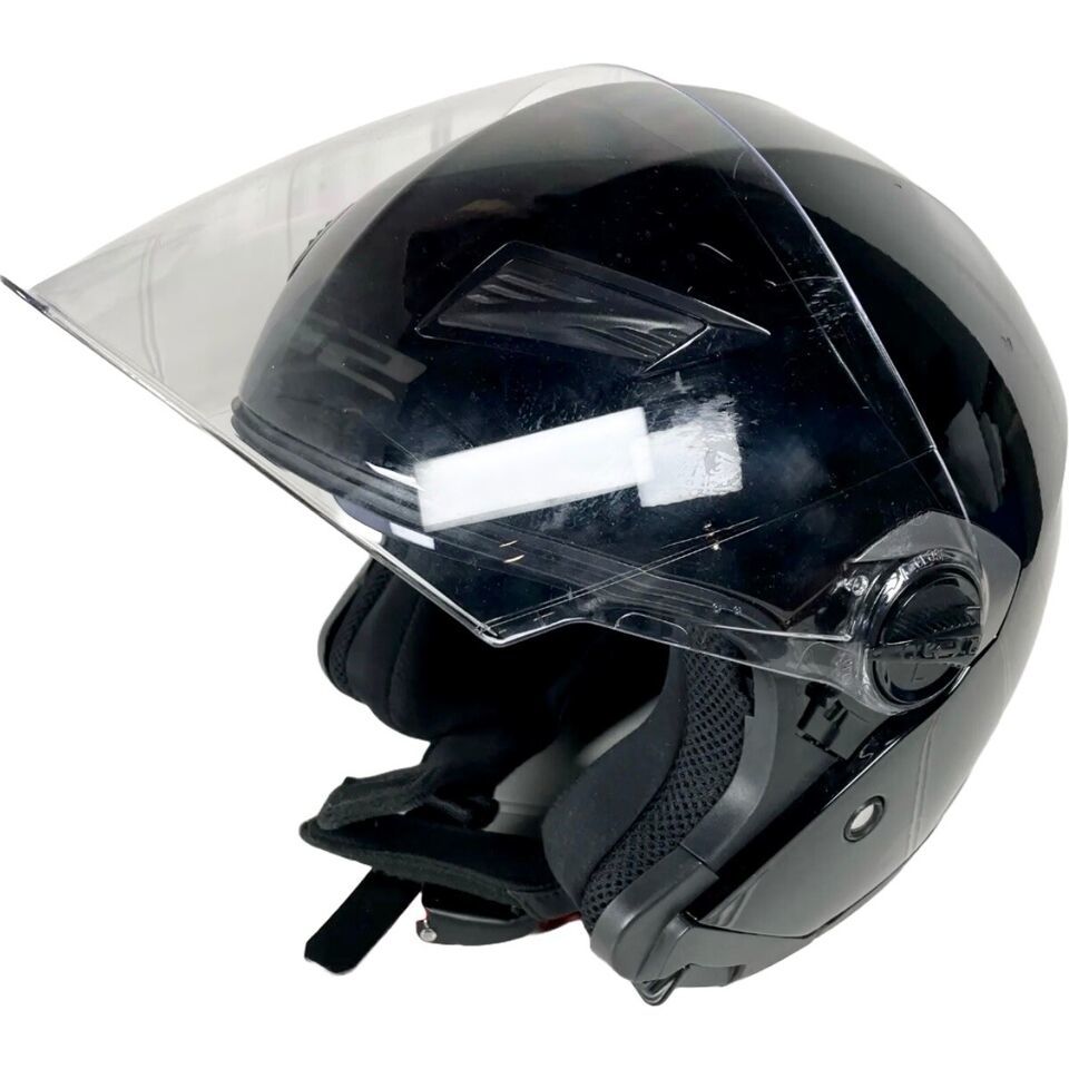 LS2 Dot Motorcycle Helmet with Visor Glossy Black Size M - £39.18 GBP