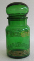 Vintage Green Glass Apothecary Jar Glass Storage Canister with Rounded L... - $369.76 MXN