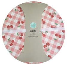 Martha Stewart Placemats Set of 6 Vinyl Cherries Foam Back Pink Plaid Be... - £32.72 GBP