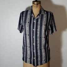 Original Use Button Down Top Blouse Bandana Pattern Navy White Size S - £13.82 GBP