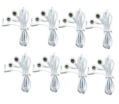 8 Pcs Reusable White Electrode Lead Cable for Digital Massager Pinook 2.5mm Plug - £9.87 GBP