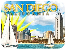 San Diego with Sail Boat Fridge Magnet - £5.88 GBP