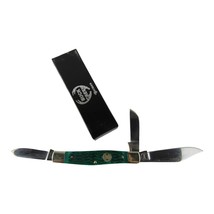 Buck Creek German Hand Made Stainless Pocket Knife, 3 Blade, Green, New - £35.33 GBP