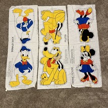 VTG Disney Minnie Mouse  Donald Duck Pluto Fabric Panel Cut Sew Pillow Lot Of 3 - $22.91