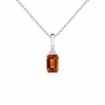 ANGARA 6x4mm Natural Citrine Pendant Necklace with Diamond in Silver for Women - £127.91 GBP+