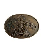 Vintage Schrader Valves &amp; Accessories Belt Buckle 1977 Brass Tone Automo... - $21.60