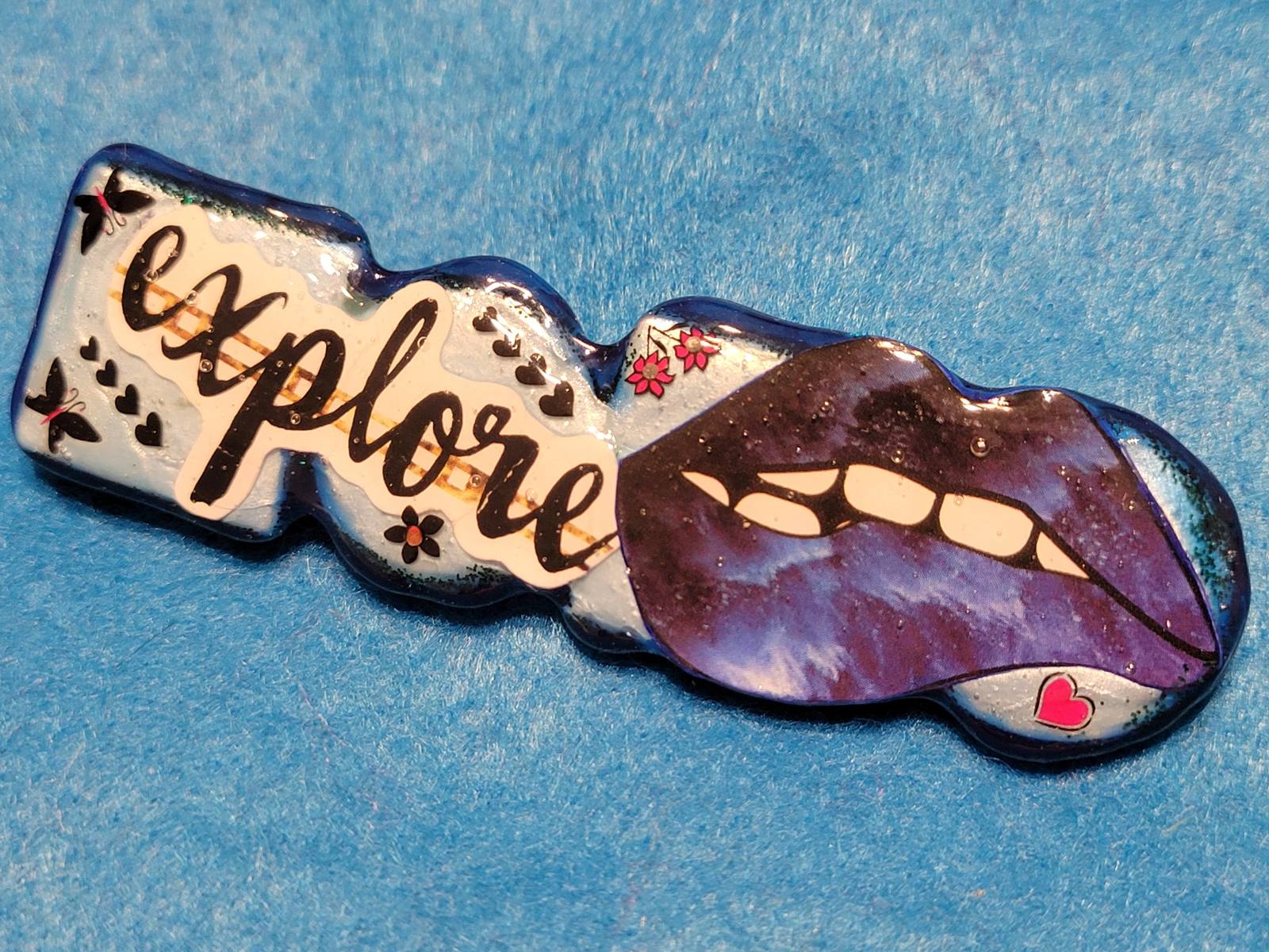 &quot;Kiss The Boys&quot; glam hairclip.#1 C.2024 - $15.00
