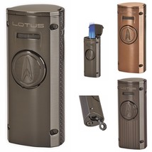 Lotus Minister Table Cigar Lighter Quad Flames Cigar Punch Choose Color - $136.75 CAD
