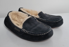 UGG Ansley Moccasin Slippers Shoes Womens 7 Shearling Lined Indoor/Outdoor Black - $38.99