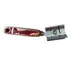 Vintage Ekco Metal Knife Sharpener Pull-Through Red Wood Handle 1960&#39;s - £12.88 GBP