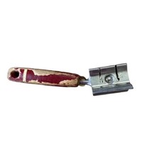 Vintage Ekco Metal Knife Sharpener Pull-Through Red Wood Handle 1960&#39;s - £12.81 GBP