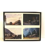 VINTAGE RAILROAD POSTERS/PRINTS -4 STEAM LOCOS COLLAGE- MIXED - FRAMED 1... - $10.53 CAD