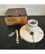 Leviton Porcelain Pull Chain Ceiling Outlet Lampholder 9716-CX White NOS - $13.46 CAD