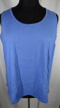 Plus Size 18/20 Woman Within Blue Cotton Tank Top - £12.85 GBP