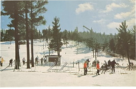 Vintage Postcard, Pine Mountain Lodge Ski School Slope, Iron Mountain, Michigan - £7.91 GBP