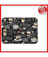 Reversible Microfiber Dish Drying Mat in Coffee Black - Perfect for Kitc... - $36.74 CAD