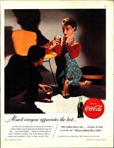 1955 Coca-Cola Soda Coke Sexy Woman Man Drink Refreshing Vintage Print A... - $25.05