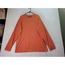 Eddie Bauer Shirt Mens Tall XL Orange Legend Wash Cotton Long Sleeve Round Neck - £13.75 GBP