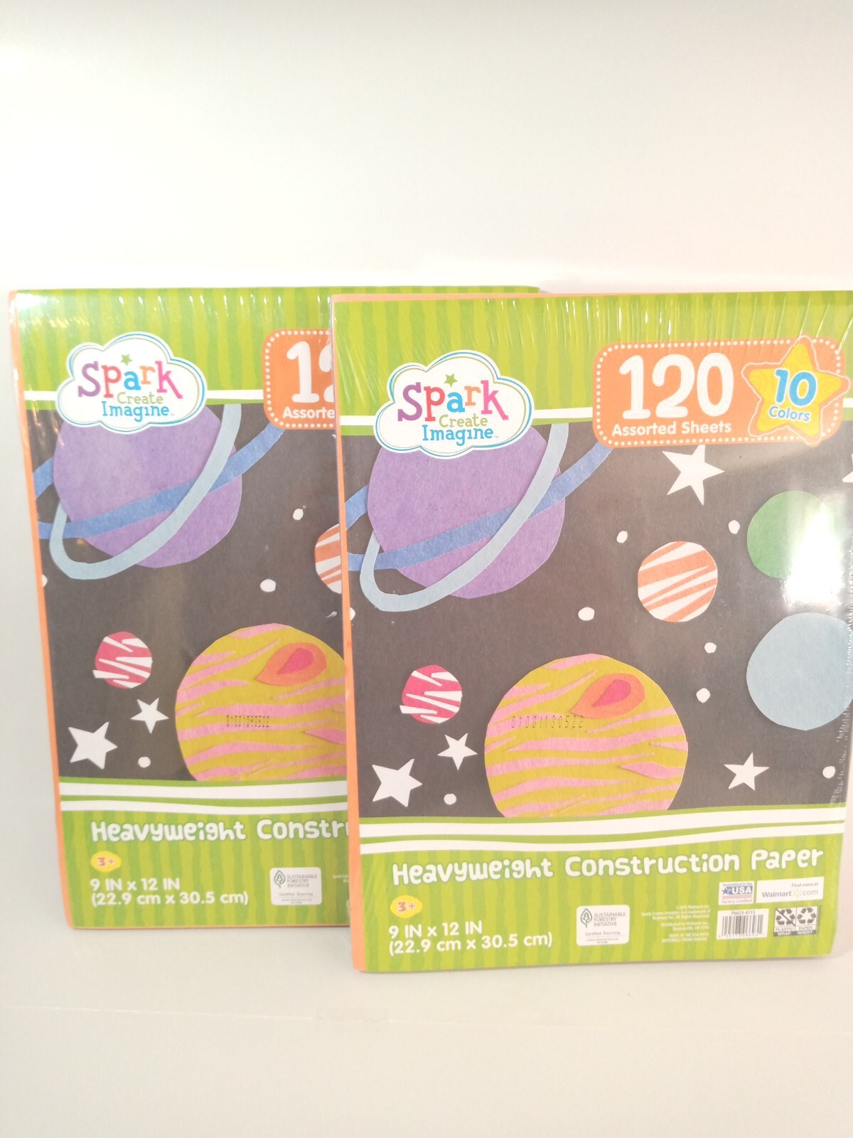 2 pks Spark Create Imagine, 120 Assorted Sheets, 10Colors Construction P... - $10.99
