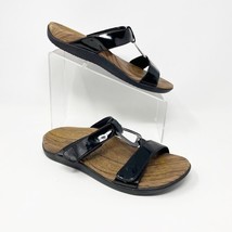 Orthoheel Women&#39;s  Black Patent Leather Slip on Slide Sandal, Size 8 - $25.69