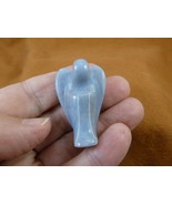 (Y-ANG-51) Blue Angelite Guardian Angel GEMSTONE stone figurine love angels - $294.79 MXN