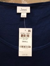 JENNI Navy Solid Long Sleeve T-Shirt  124boxazb - £12.96 GBP