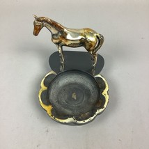 Vintage Steel Cigarette Ashtray &amp; Horse - 5.5”Hx7”Lx4.5”W - $9.89