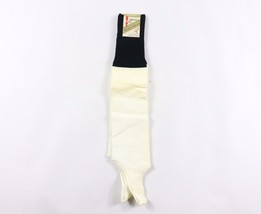 NOS Vintage 80s Adult OSFA Nylon Stirrup Sport Socks Soccer Socks White Black - £15.72 GBP