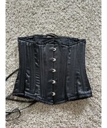 Black Steel Boned Corset Wasit Trainer Lace up gothic Size 20 UnderBust ... - $51.28 CAD