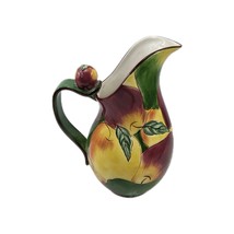 Clay Art Apple Medley Hand Pitcher 10 1/2&quot; tall Painted 64oz. Carafe Wat... - $33.50