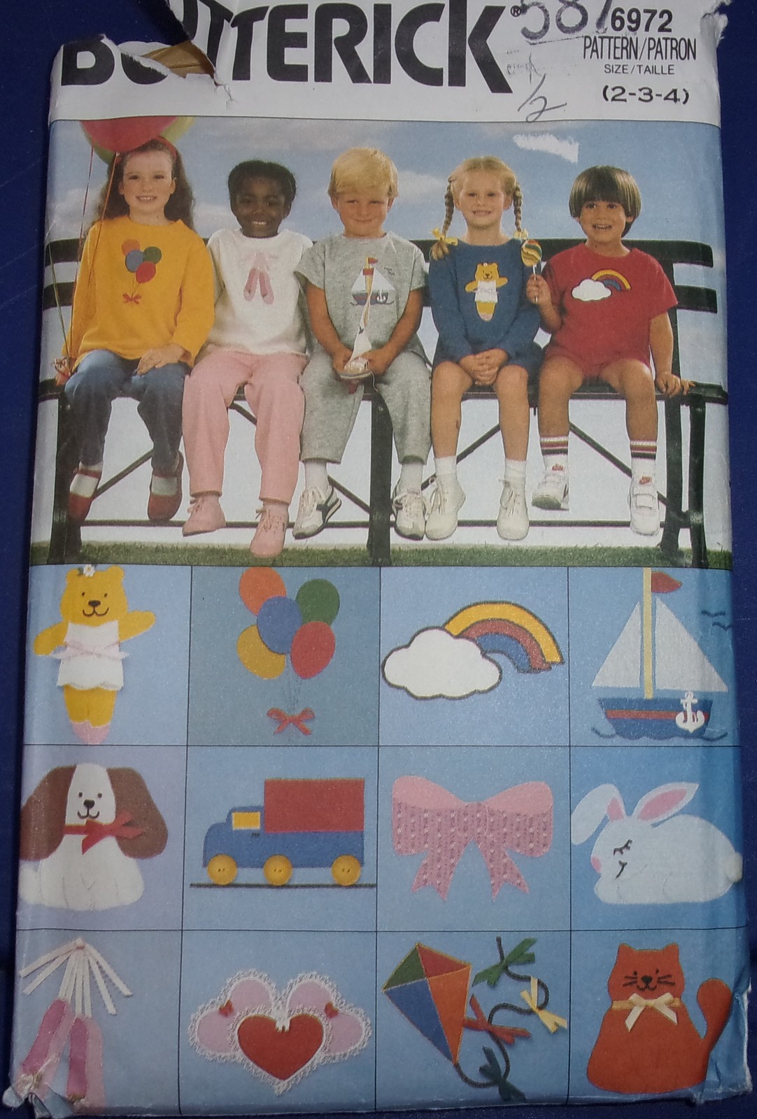 Butterick Children’s T-Shirt Shorts Pants &amp; Transfer Size 2-4 #6972 - $4.99