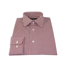 Men Mondego 100% Cotton Dress Sport Classic Business shirt A9100 Red checker box image 4