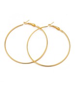 1 Pair 25 30 40 50 60mm Rhodium Gold Color Round Big Circle Hoop Earring... - £5.86 GBP