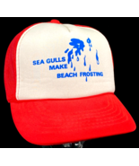 &quot;Sea Gulls Make Beach Frosting&quot; Trucker Hat-Rope Bill-Mesh-Red-Vtg-Novle... - €19,26 EUR