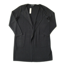 NWT J.Crew Juliette in Black Linen Open-Front Knit Collarless Sweater Blazer S - £62.38 GBP