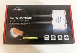 Linkskey 2 Port DVI USB KVM Switch with QuickSwitch Button - $721.18 MXN