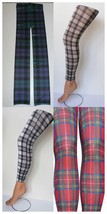 TARTAN Check Print FOOTLESS Tights Leggings Scots Plaid Hosiery Pantyhos... - $7.60